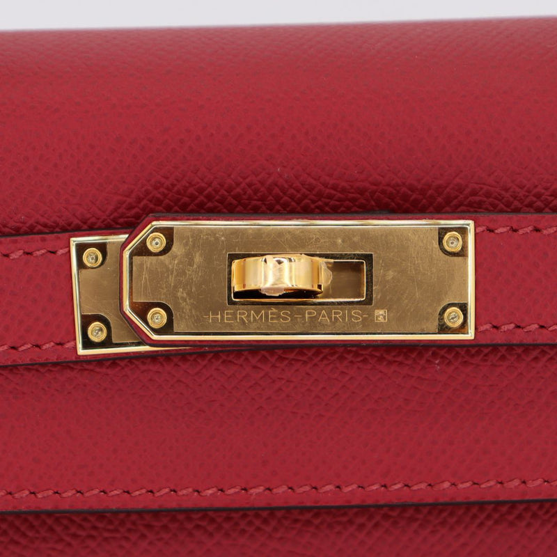 Herm�s 28cm Kelly Sellier Rouge Grenat Epsom Leather Gold Hardware