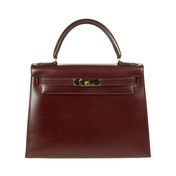 Herm�s 28cm Kelly Sellier Rouge H Box Calf Leather Gold Hardware