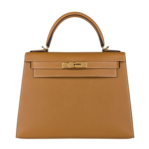 Herm�s 28cm Kelly Sellier Toffee Epsom Leather Gold Hardware