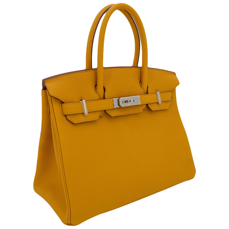 Herm√®s 30cm Birkin Ambre Togo Leather Palladium Hardware