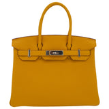 Herm√®s 30cm Birkin Ambre Togo Leather Palladium Hardware