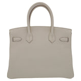 Herm�s 30cm Birkin Beton Clemence Leather Palladium Hardware