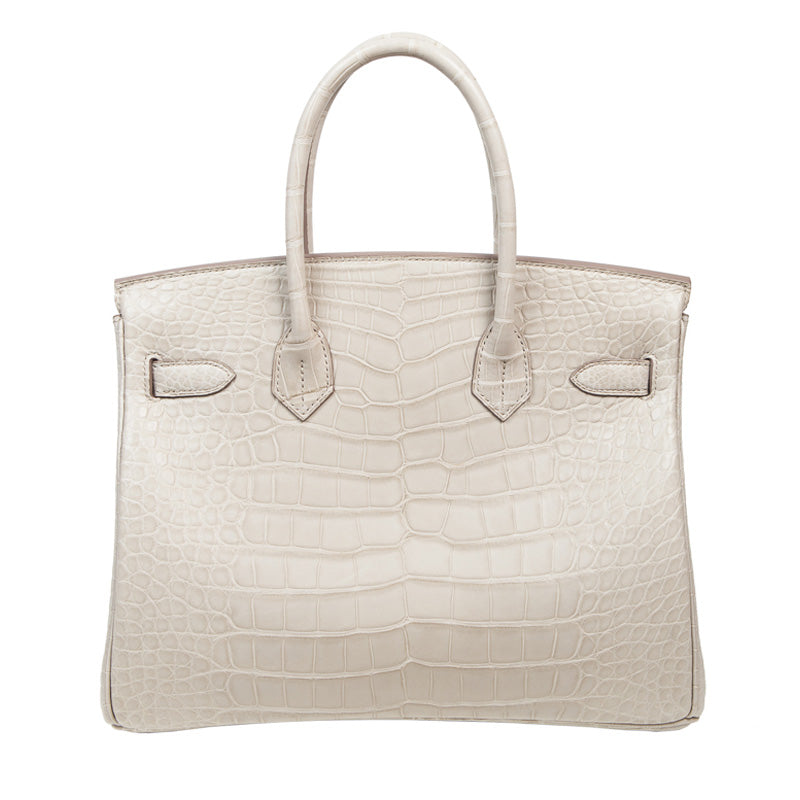 Herm�s 30cm Birkin Beton Matte Alligator Gold Hardware