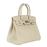 Herm�s 30cm Birkin Beton Matte Alligator Palladium Hardware