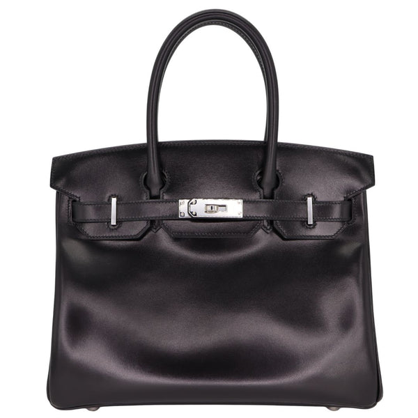 HERMES Birkin ブラック レザー ハンドバッグ 即決価格 Hermès 30cm Birkin Black Box Calf Leather Palladium Hardware