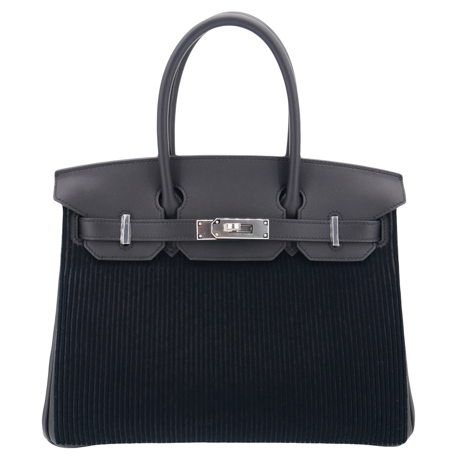 Hermès 30cm Birkin Black C√¥te √† C√¥te Tuffetage Caban Swift
