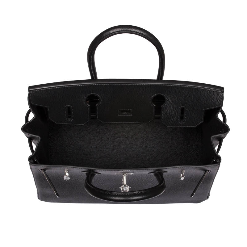 Herm�s 30cm Birkin Black Epsom Leather Palladium Hardware