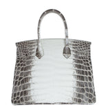 Herm�s 30cm Birkin Blanc Himalaya Matte Niloticus Crocodile Palladium Hardware