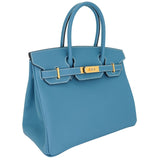 Herm�s 30cm Birkin Bleu Jean Epsom Leather Gold Hardware