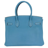 Herm√®s 30cm Birkin Bleu Jean Togo Leather Palladium Hardware