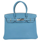 Herm√®s 30cm Birkin Bleu Jean Togo Leather Palladium Hardware