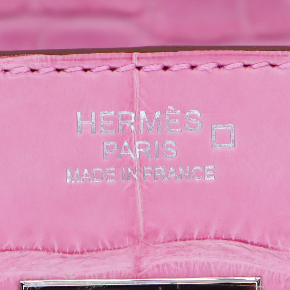 Hermès 30cm Birkin Bubblegum Matte Alligator Palladium Hardware