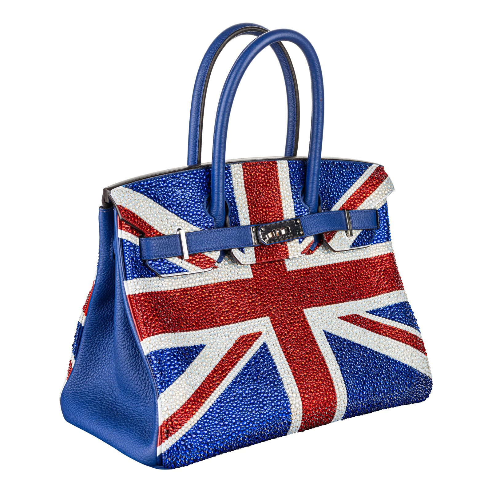 Hermès 30cm Birkin Customized Union Jack Swarovski Crystal