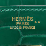 Herm�s 30cm Birkin Emerald Shiny Niloticus Gold Hardware