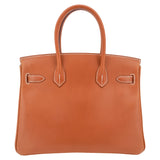 Herm�s 30cm Birkin Fauve Barenia Smooth Leather Palladium Hardware