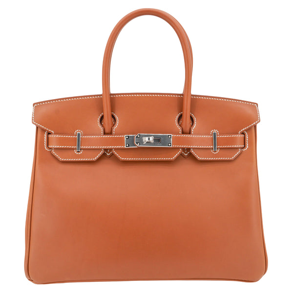 Herm�s 30cm Birkin Fauve Barenia Smooth Leather Palladium Hardware