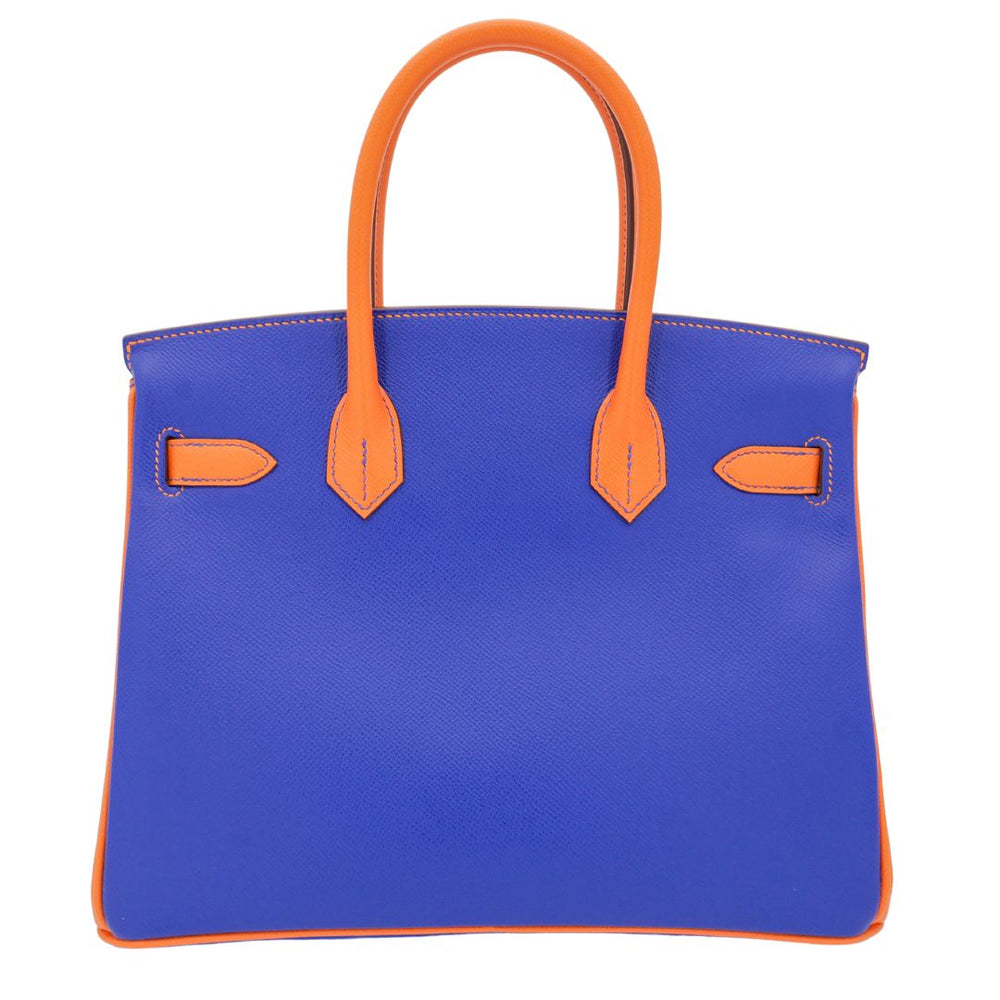 Hermès 30cm Birkin HSS Bleu Electrique/Orange Epsom Brushed Gold