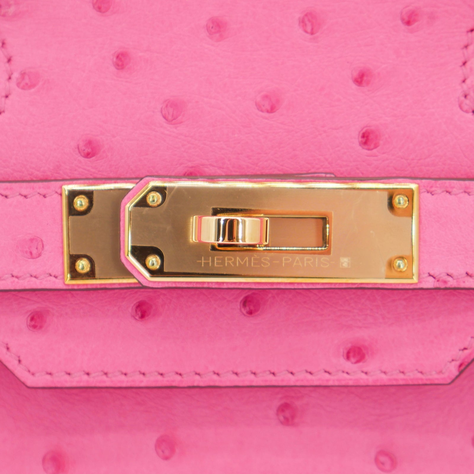 Hermès 30cm Birkin HSS Rose Tyrien/ Lime Ostrich Rose Gold