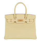 Herm�s 30cm Birkin Jaune Poussin Epsom Leather Gold Hardware