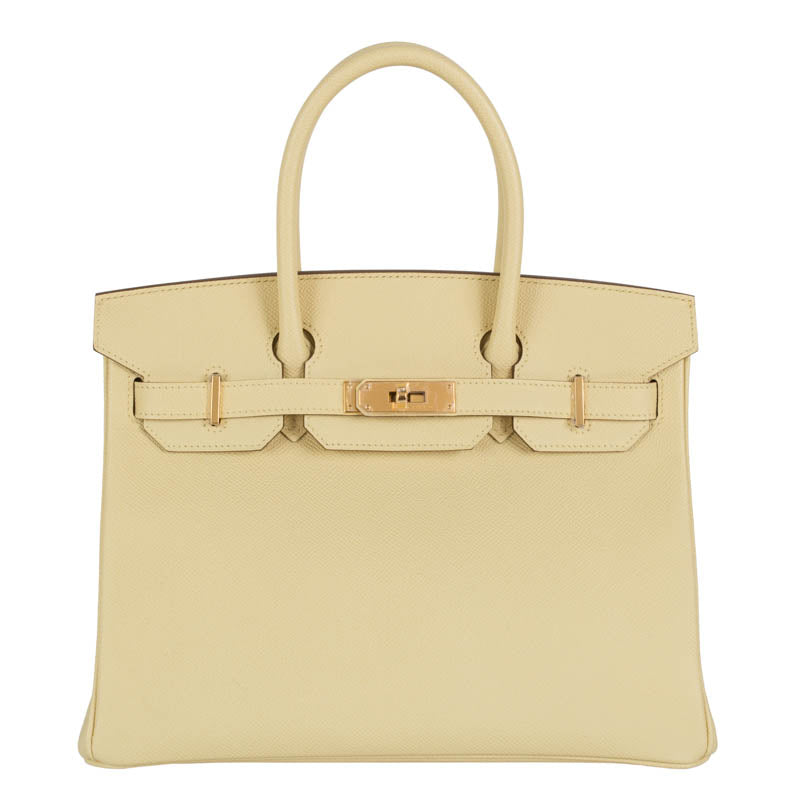 Herm�s 30cm Birkin Jaune Poussin Epsom Leather Gold Hardware