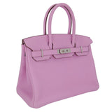 Herm�s 30cm Birkin Mauve Sylvestre Clemence Leather Palladium Hardware