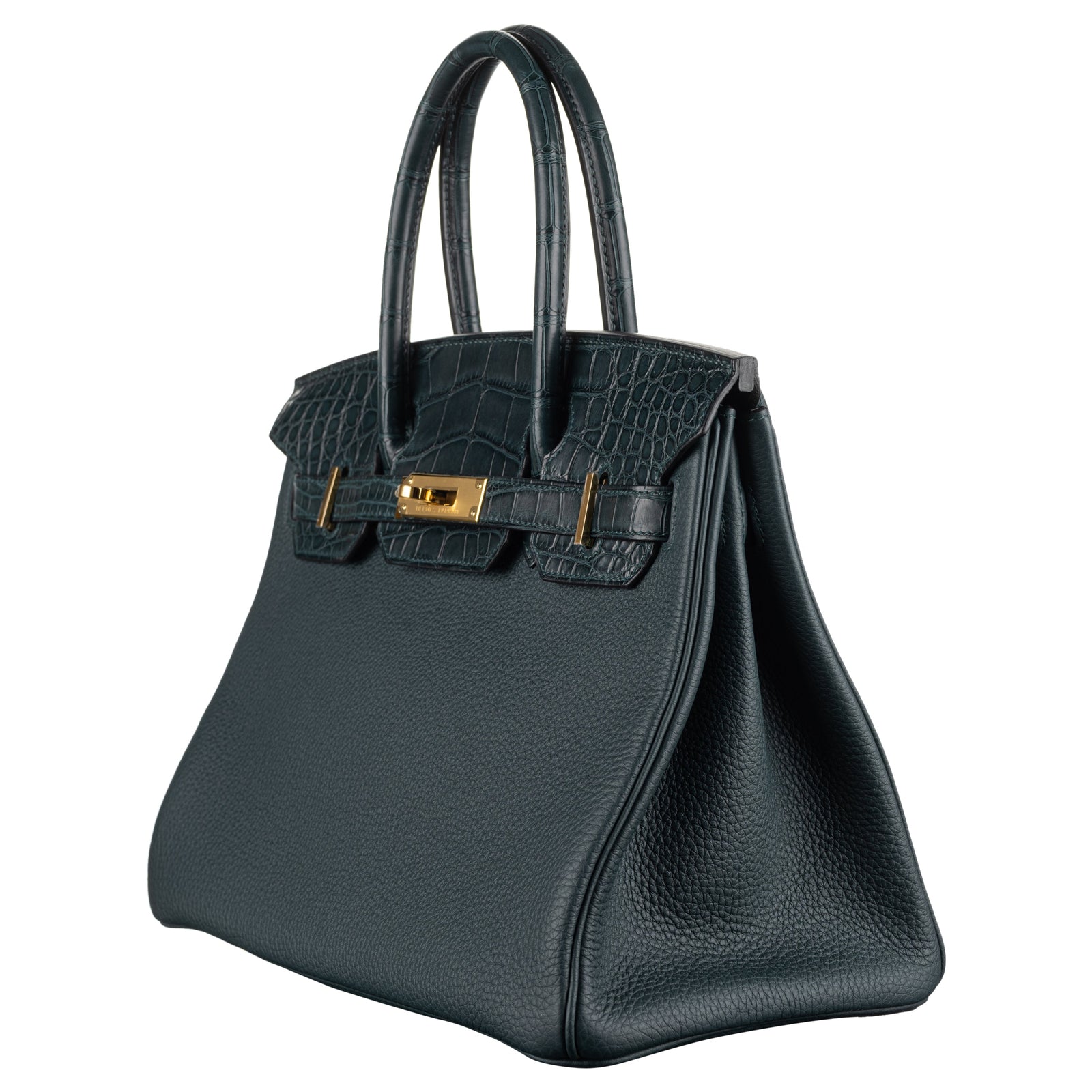 Hermès 30cm Birkin Touch Vert Cypress Togo Leather Gold Hardware