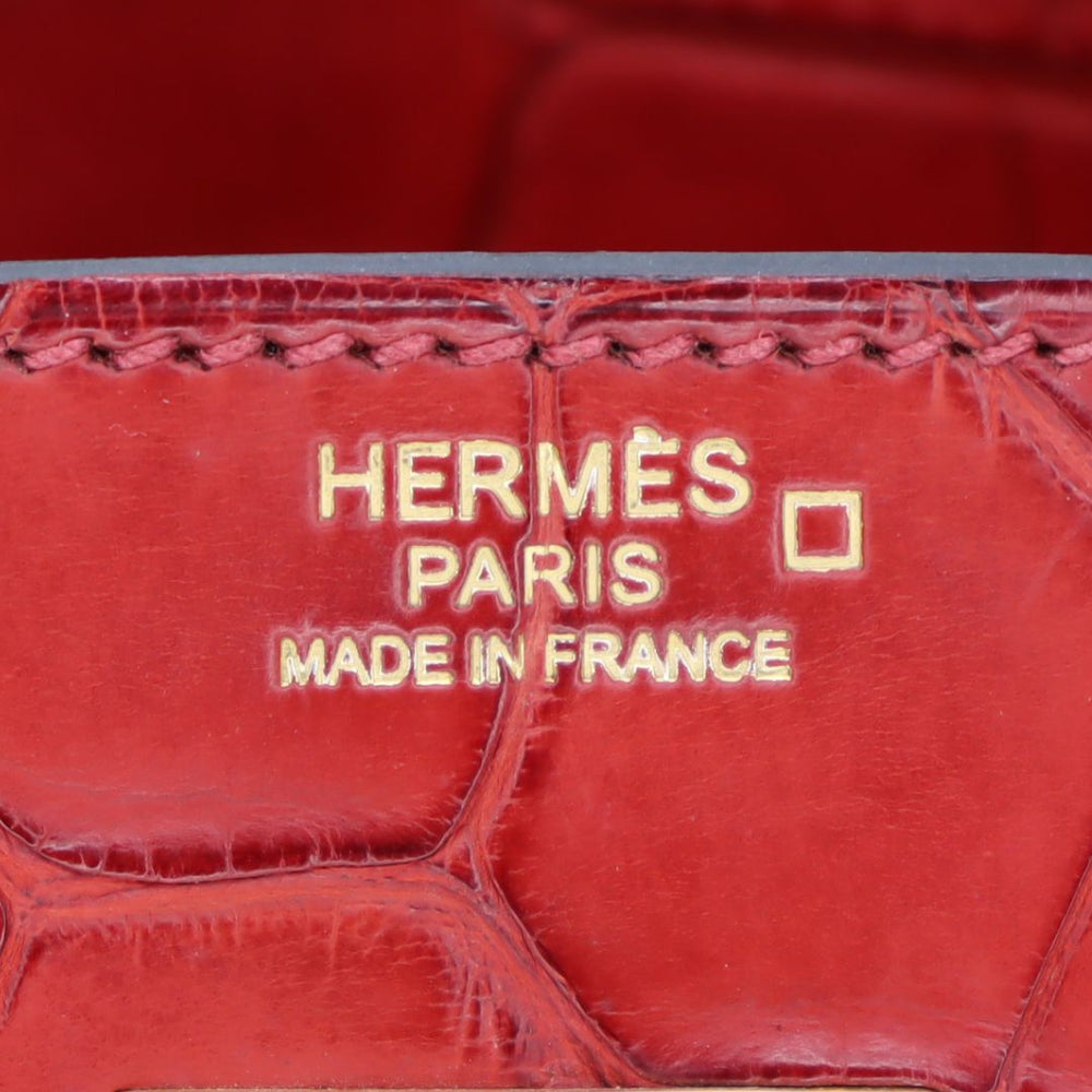 Hermès 30cm Birkin Verso Rouge H/Orange Poppy Matte Alligator Gold