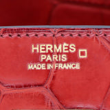 Herm�s 30cm Birkin Verso Rouge H/Orange Poppy Matte Alligator Gold Hardware
