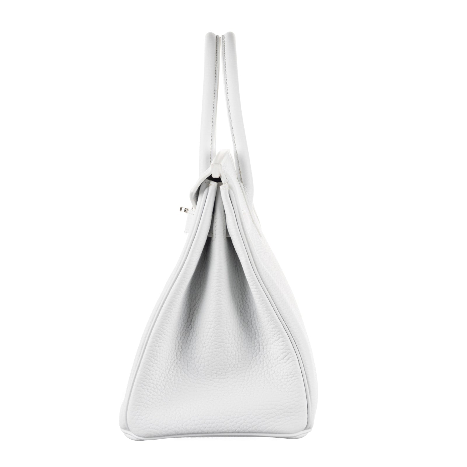 Hermès 30cm Birkin White Clemence Leather Palladium Hardware