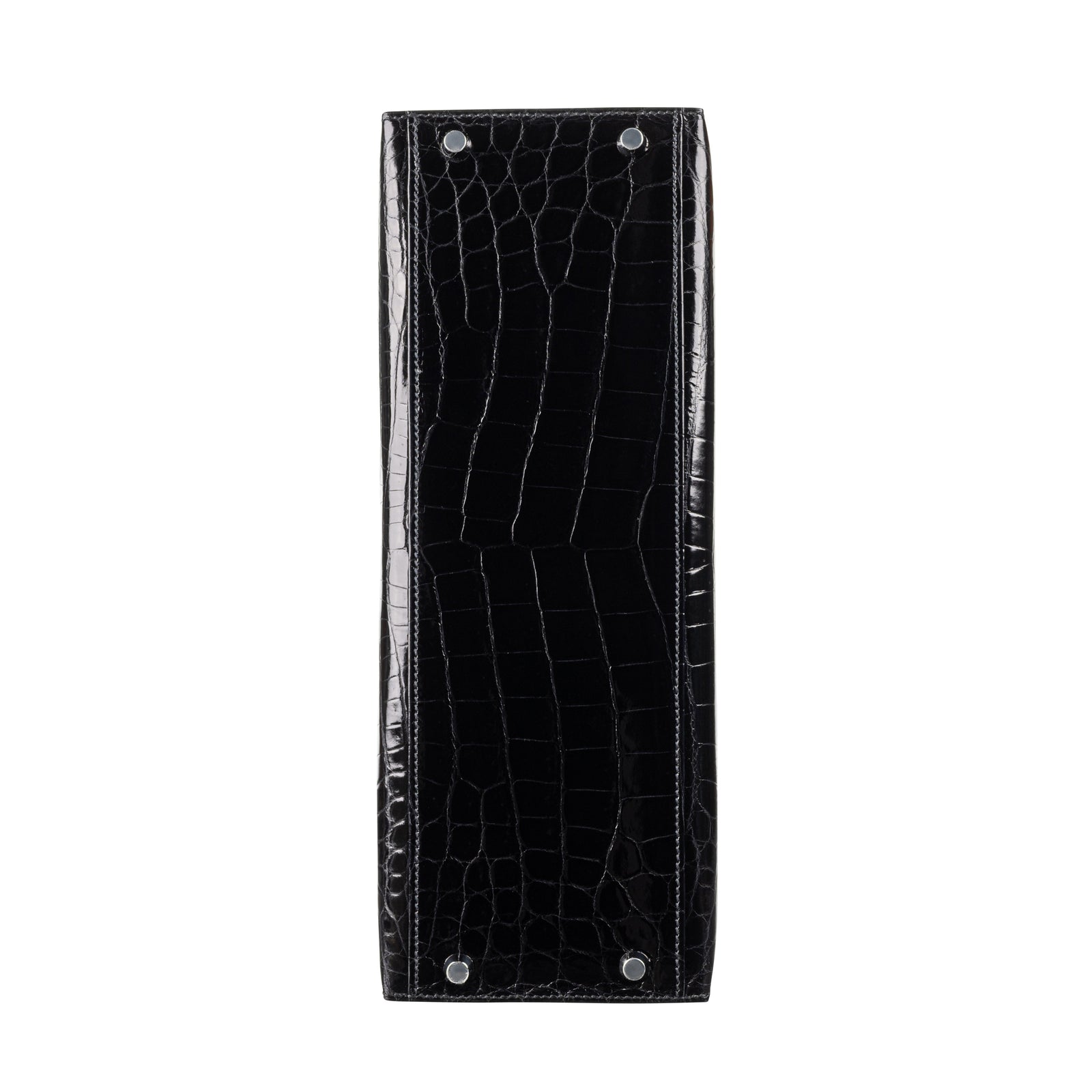 Hermès 32cm Kelly Black Shiny Niloticus Palladium Hardware