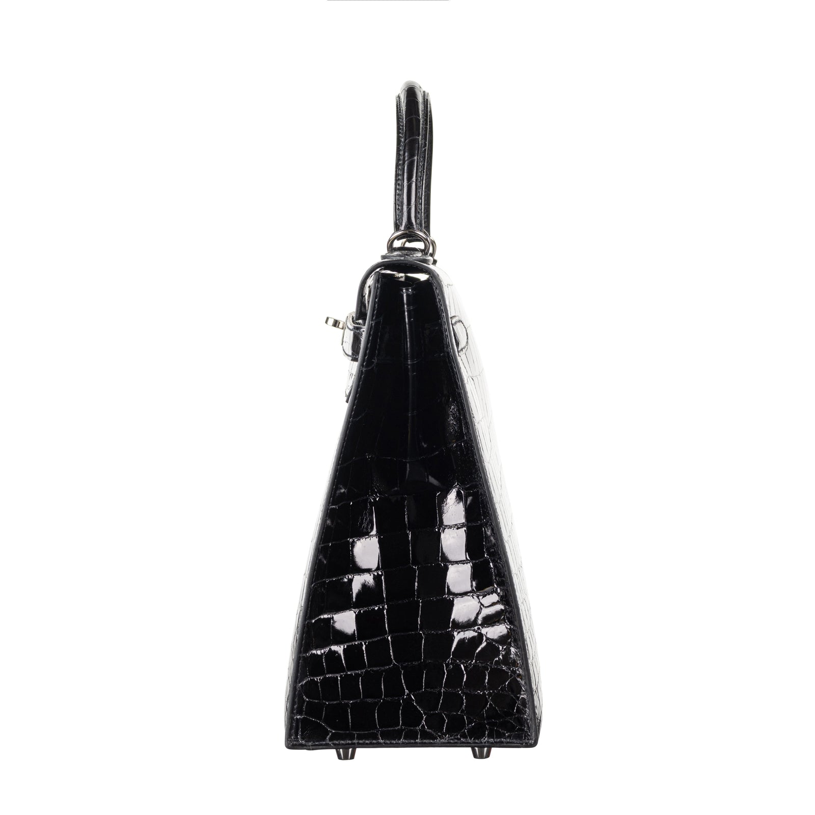 Hermès 32cm Kelly Sellier Black Shiny Nilo PHW exclusive at Privé