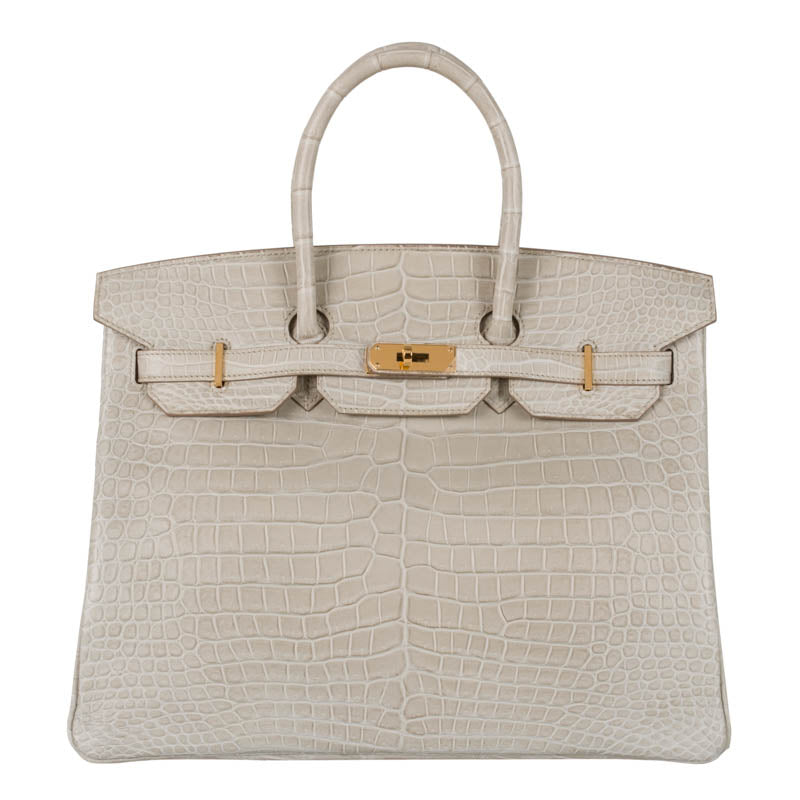 Herm√®s 35cm Birkin Beton Porosus GHW