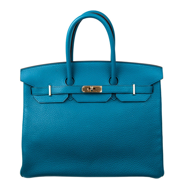 HERMES べアン　Bleu Izmir Hermès 35cm Birkin Bleu Izmir Clemence GHW exclusive at Privé Porter