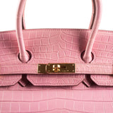 Herm√®s 35cm Birkin Bubblegum Matte Alligator GHW