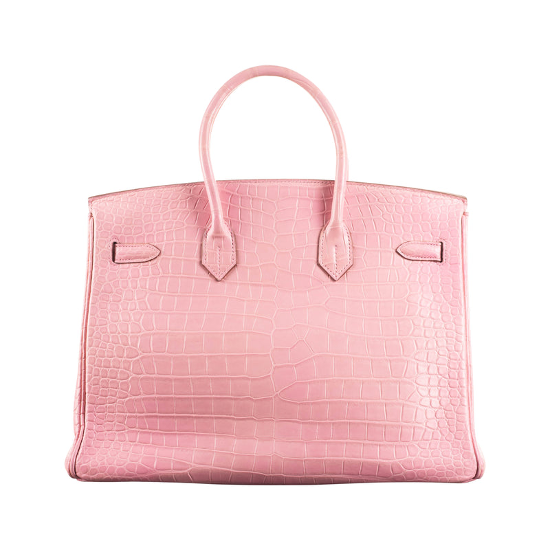 Herm√®s 35cm Birkin Bubblegum Matte Alligator GHW