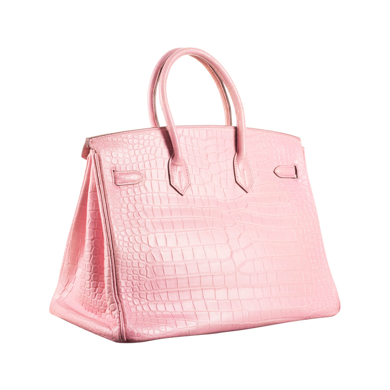 Herm√®s 35cm Birkin Bubblegum Matte Alligator GHW