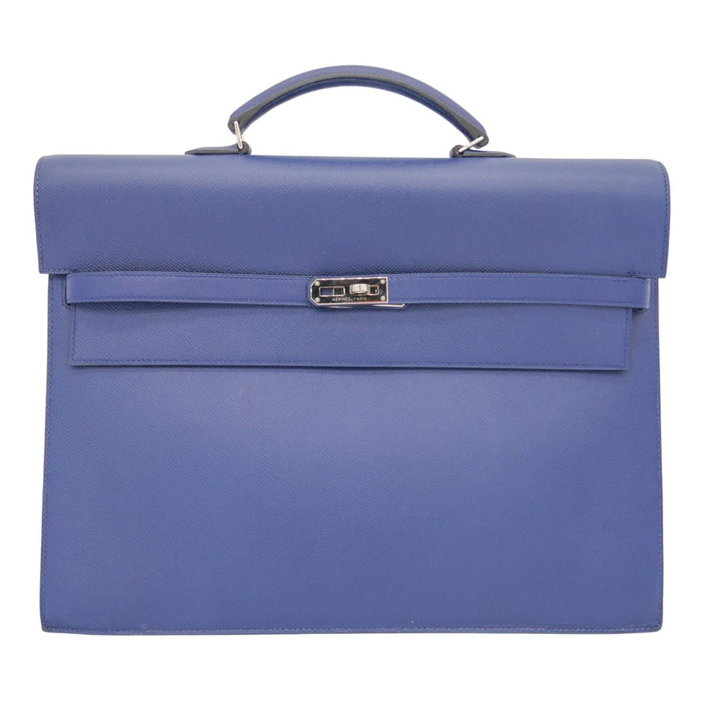 Hermès 38cm Kelly Depeche Bleu Saphir Epsom Leather Palladium