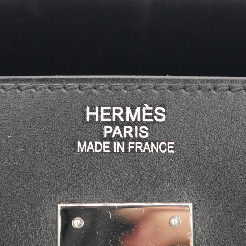 Herm�s 40cm Birkin Black Box Calf Leather Palladium Hardware