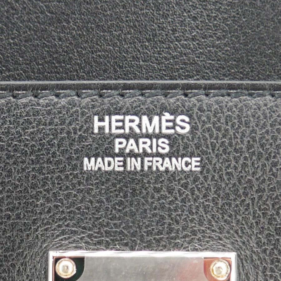 Hermès 40cm HAC Rock Black Volupto Leather Palladium