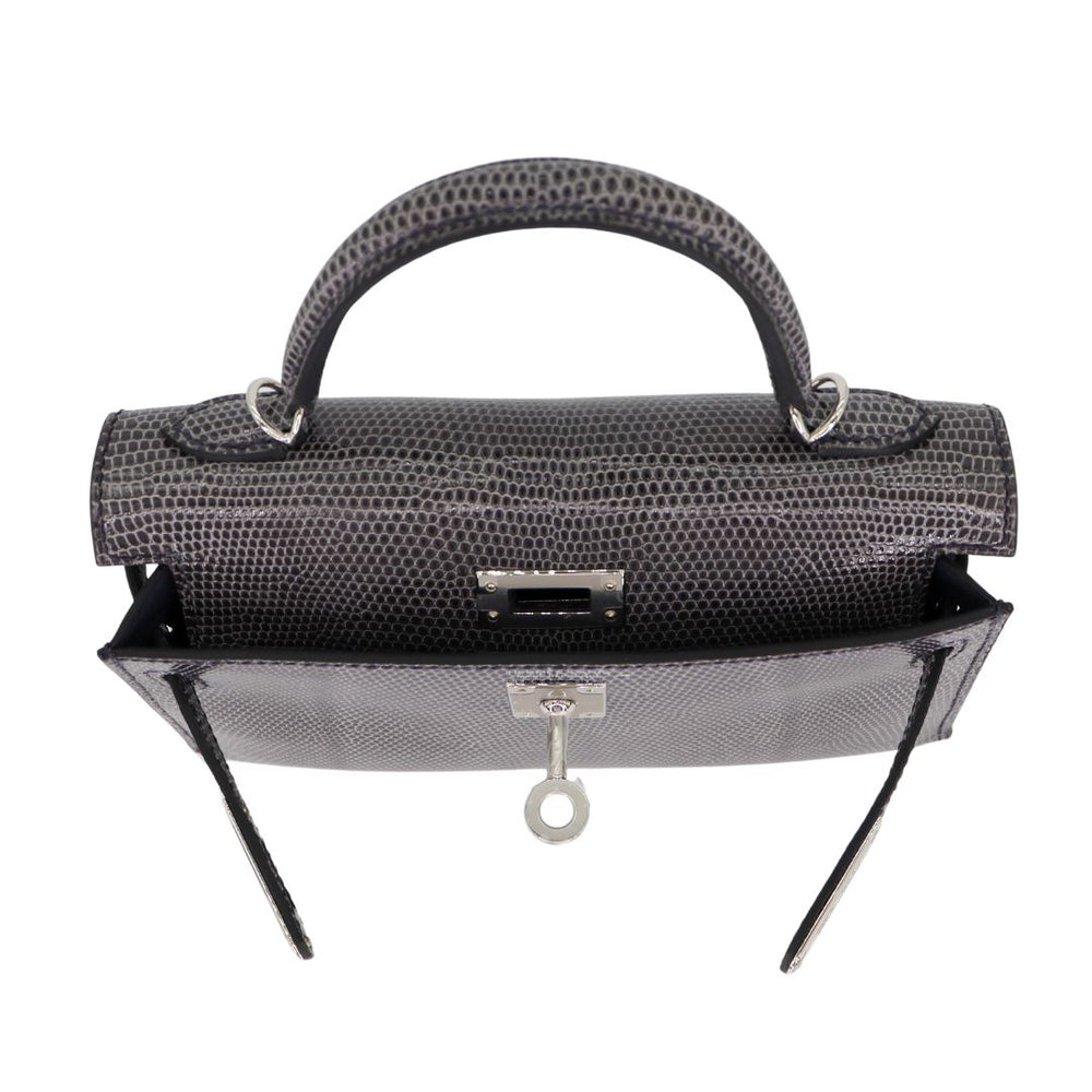Hermès Kelly II Sellier Mini Ardoise Shiny Lizard Palladium