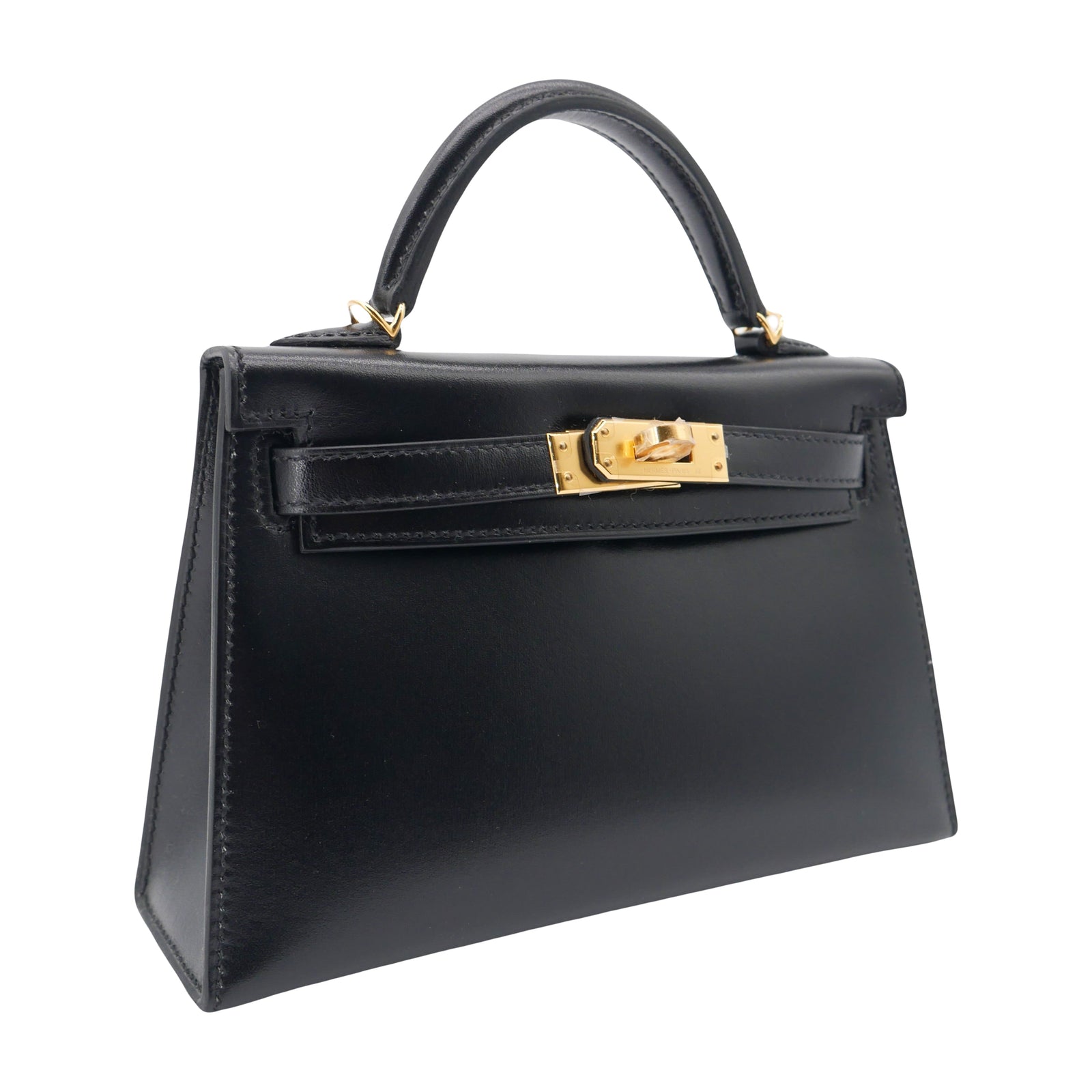 Hermès Kelly II Sellier Mini Black Box Calf Leather GHW exclusive