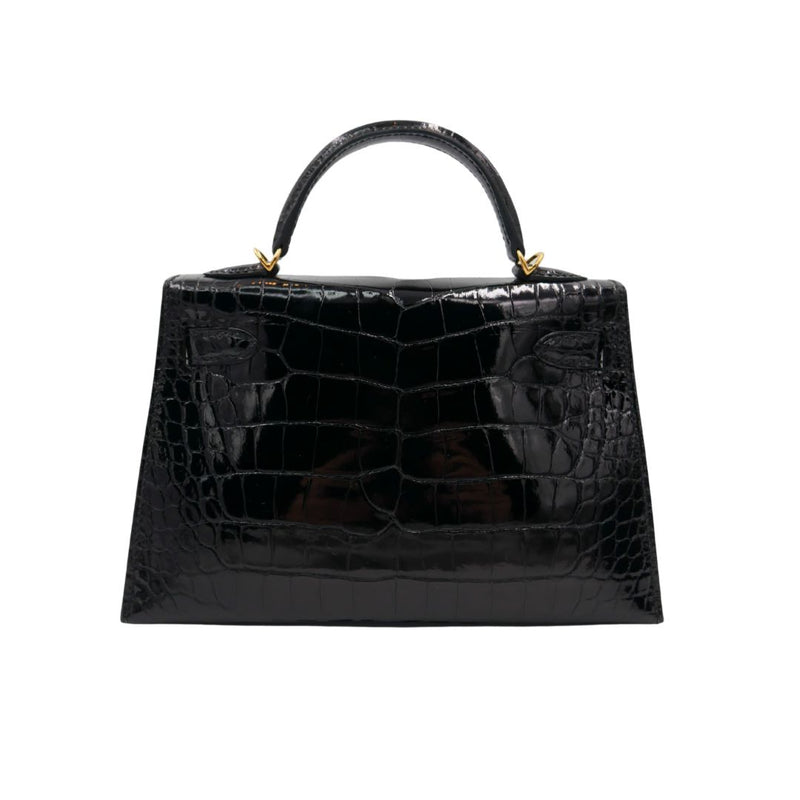 Hermes Kelly II Sellier Mini Black Shiny Alligator GHW exclusive at Prive Porter