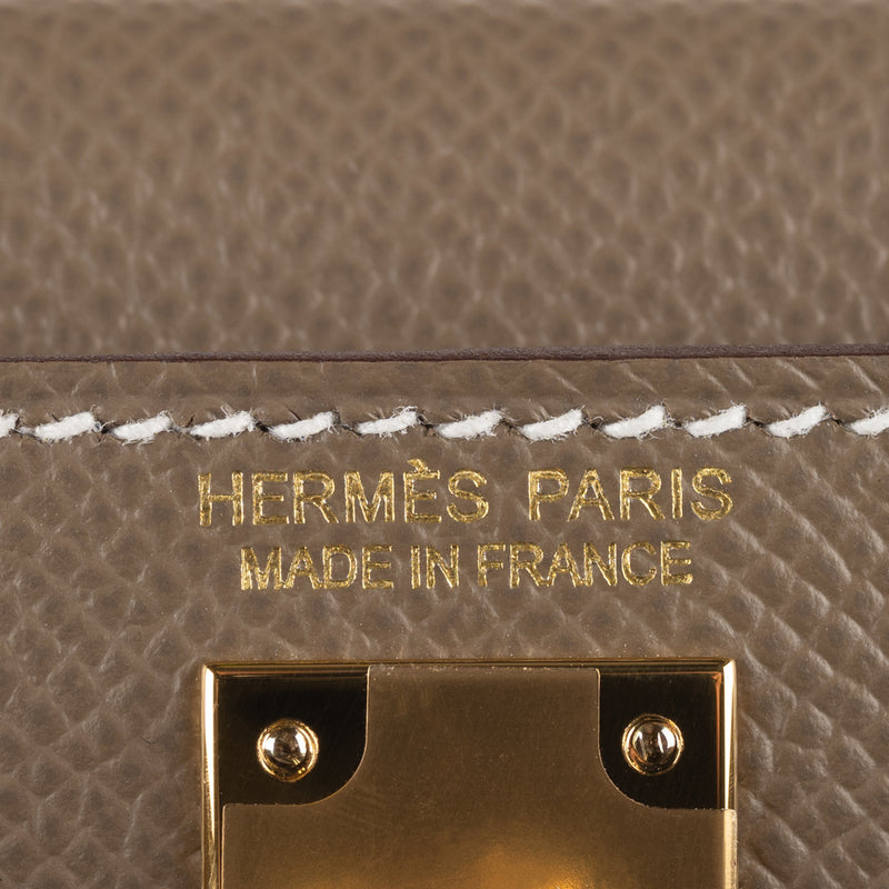 Herm√®s Kelly Mini II Etoupe Epsom Leather Gold Hardware