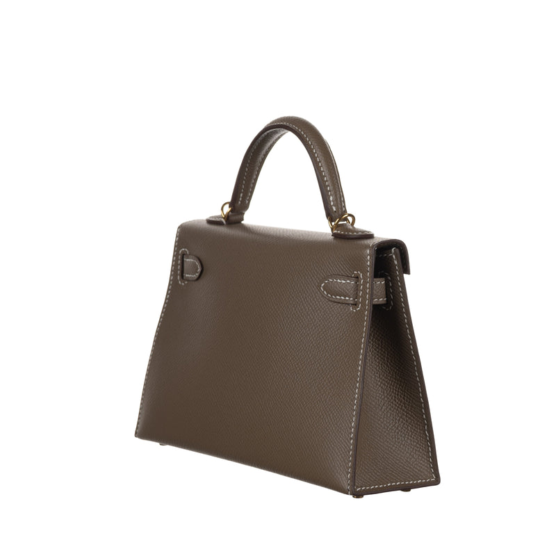 Herm√®s Kelly Mini II Etoupe Epsom Leather Gold Hardware