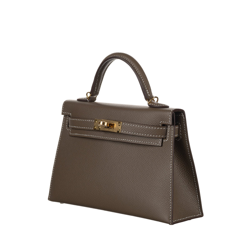 Herm√®s Kelly Mini II Etoupe Epsom Leather Gold Hardware