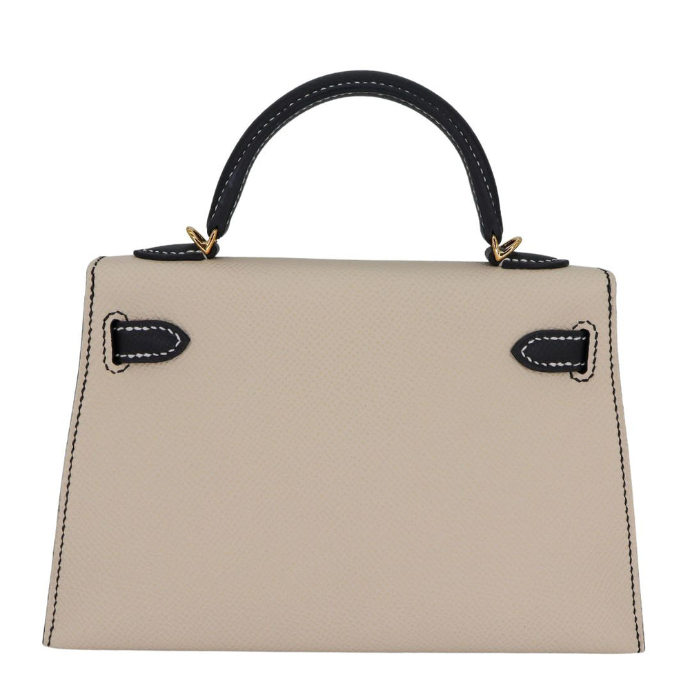 Hermès Kelly II Sellier Mini HSS Nata/Black Epsom Leather GHW