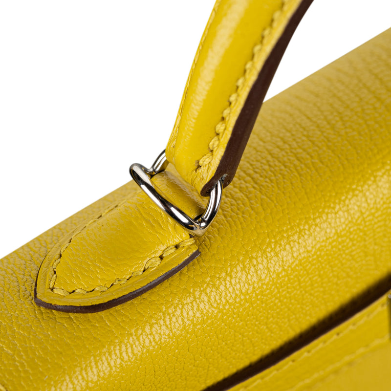 Herm�s Kelly Mini II Jaune De Naples Ch√®vre Leather PHW