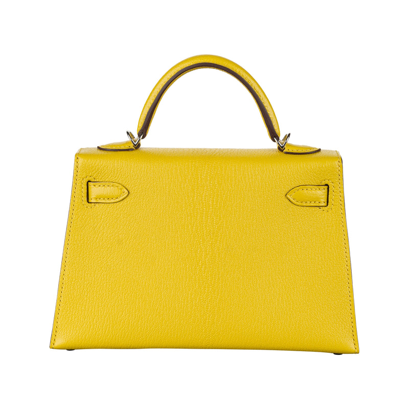 Herm�s Kelly Mini II Jaune De Naples Ch√®vre Leather PHW