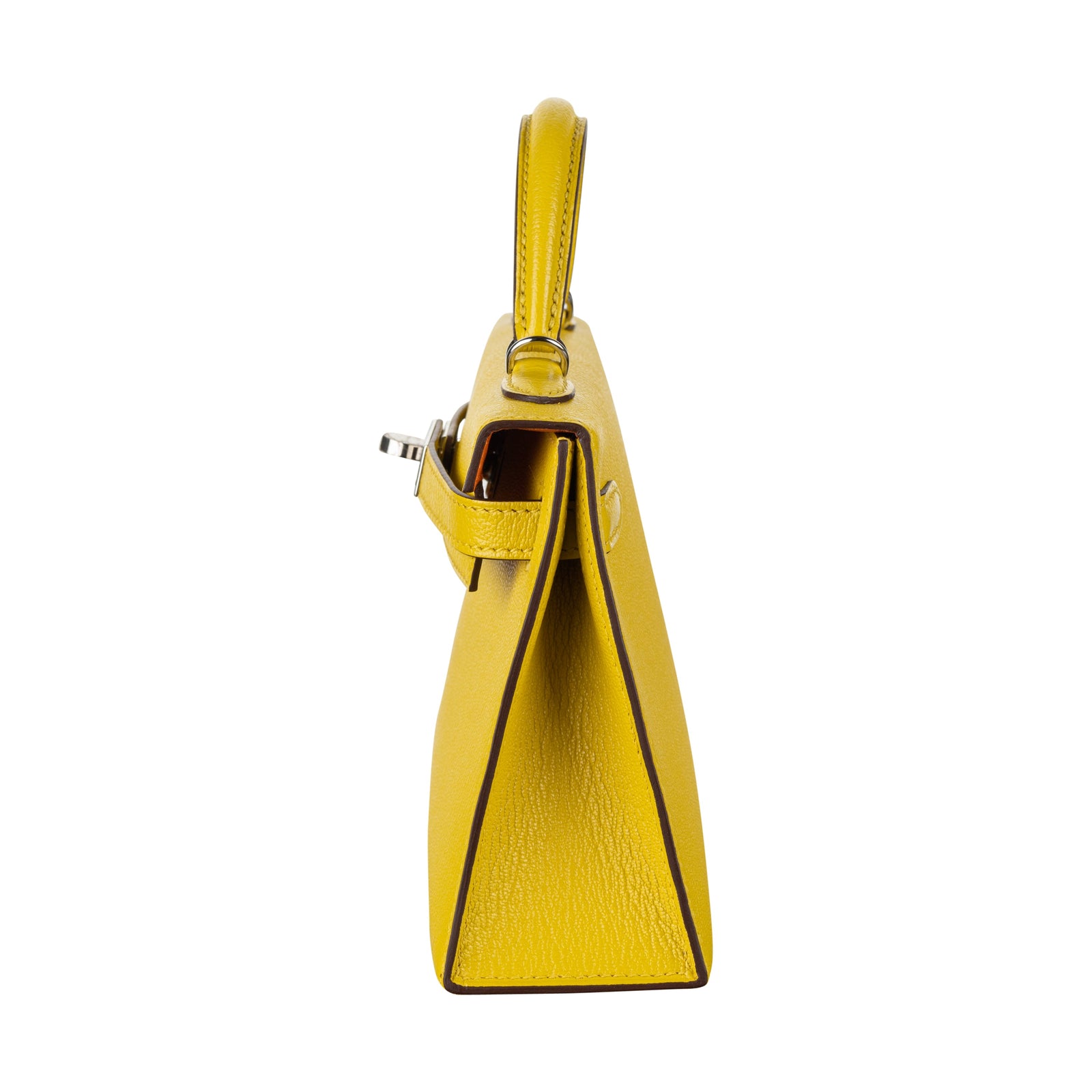 Hermès Kelly II Sellier Mini Jaune De Naples Chevre Leather PHW