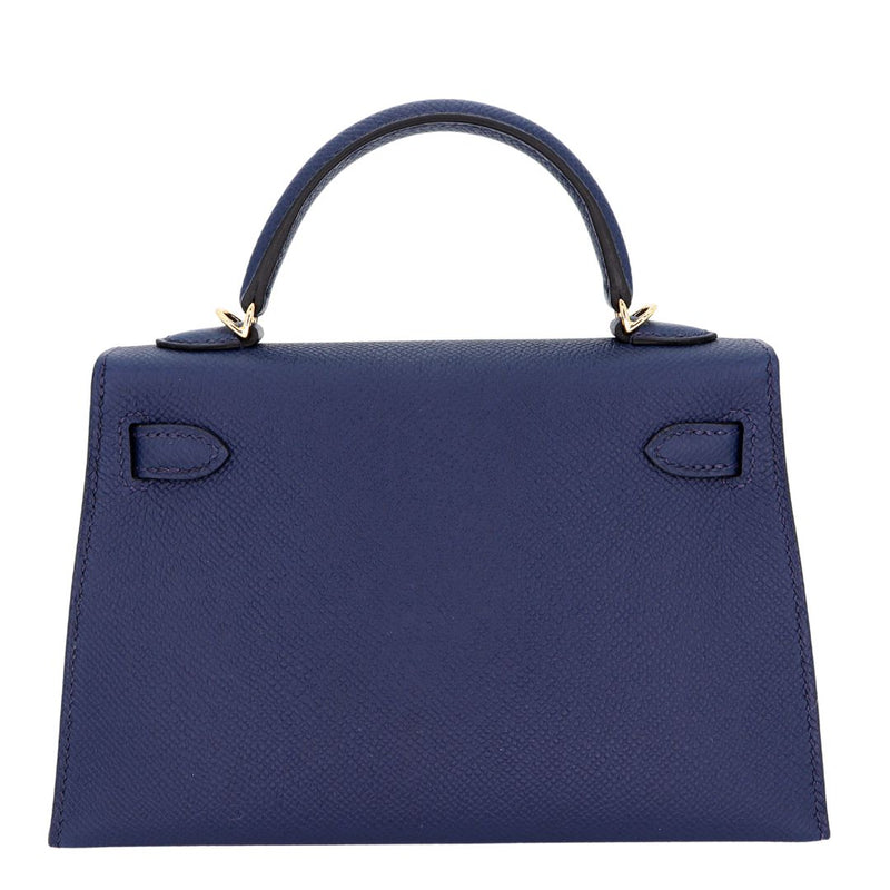 Herm�s Kelly Mini II Navy Epsom Leather GHW